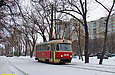 Tatra-T3SU #3036 6-го маршрута на Салтовском шоссе за остановкой "Улица Эйдемана"