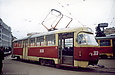 Tatra-T3SU #3038 15-го маршрута на конечной станции "Южный вокзал"