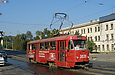 Tatra-T3SU #3039 27-го маршрута на улице Октябрьской революции в районе проходной завода имени Шевченко