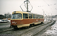 Tatra-T3SU #3040 13-го маршрута на улице Клочковской на остановке "Спуск Пассионарии"