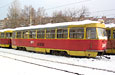 Tatra-T3SU #3042 в открытом парке Октябрьского трамвайного депо