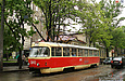 Tatra-T3SU #3042 7-го маршрута на улице Пушкинской (остановка "площадь Поэзии")