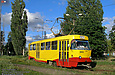 Tatra-T3SU #3042 27-го маршрута выезжает на проспет Тракторостроителей с конечной станции "Салтовская"
