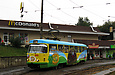Tatra-T3SU #3042 7-го маршрута ожидает техпомощь на конечной станции "Южный вокзал"