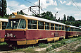 Tatra-T3SU #3048 в открытом парке Октябрьского трамвайного депо