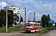 Tatra-T3 #3050 20-го маршрута на улице Клочковской подъезжает к остановке "Улица Кузнецкая"