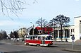 Tatra-T3SU #3050 1-го маршрута на улице Большой Панасовской в районе Новоивановского моста