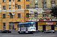 Tatra-T3SU #3053 5-го маршрута поворачивает с улицы Полтавский шлях на улицу Красноармейскую