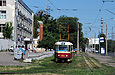 Tatra-T3SU #3053 6-го маршрута на Салтовском шоссе перед поворотом в Салтовский переулок