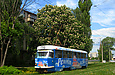 Tatra-T3SU #3057 20-го маршрута на улице Клочковской подъезжает к остановке "Улица 23 Августа"