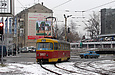 Tatra-T3SU #3057 20-го маршрута поворачивает из Рогатинского проезда на улицу Клочковскую