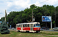 Tatra-T3SU #3057 20-го маршрута на улице Клочковской отправился от остановки "Сосновая горка"