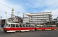 Tatra-T3A #3057 6-го маршрута и Tatra-T3SU #651 5-го маршрута на Сергиевской площади