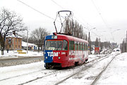Tatra-T3SU #3060 на улице Академика Павлова в районе остановки "Кирпичный завод"