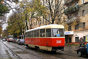 Tatra-T3SU #3061 7-го маршрута на улице Пушкинской в районе остановки "Площадь Поэзии"