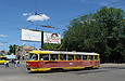 Tatra-T3SU #3062 27-го маршрута на улице Кирова пересекает проспект Гагарина
