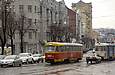 Tatra-T3SU #3062 6-го маршрута на улице Полтавский Шлях около площади Национальной Гвардии