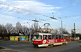 Tatra-T3SUCS #3064 6-го маршрута на Салтовском шоссе пересекает проспект Льва Ландау