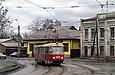 Tatra-T3SU #3066 6-го маршрута поворачивает с улицы 1-й Конной Армии на улицу Октябрьской Революции