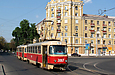 Tatra-T3SU #3067 на улице Кирова проезжает перекресток с улицей Плехановской