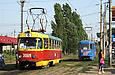 Tatra-T3SU #3069 и #461 20-го маршрута на улице Клочковской возле перекрестка с улицей Новгородской