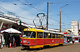 Tatra-T3SU #3071 1-го маршрута на конечной станции "Южный вокзал"