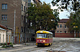 Tatra-T3SU #3071 маршрута 27-Б в Рыбасовском переулке в районе улицы 1-й Конной Армии