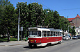 Tatra-T3SU #3074 5-го маршрута на улице Полтавский шлях возле Круглого сквера