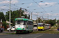 Tatra-T3SU #3074 27-го маршрута и Tatra-T6B5 #4551 8-го маршрута на улице Академика Павлова возле Сабуровой Дачи