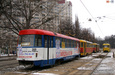 Tatra-T3SU #3080-3081 6-го маршрута на технической линии по улице Морозова