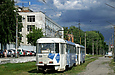 Tatra-T3SU #3083-3084 6-го маршрута на Салтовском шоссе в районе Салтовского переулка
