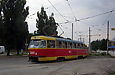 Tatra-T3SU #3085-3086 20-го маршрута на перекрестке улицы Клочковской и проспекта Победы