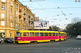 Tatra-T3SU #3085-3086 поворачивает с улицы Плехановской на улицу Кирова