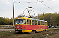 Tatra-T3SU #4001 23-го маршрута поворачивает с Салтовского шоссе на проспект Тракторостроителей
