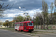 Tatra-T3SU #4010 5-го маршрута на улице Морозова в районе улицы Зерновой