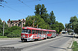 Tatra-T3SU #7000-7001 6-го маршрута в начале улицы Академика Павлова