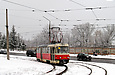 Tatra-T3SUCS #7196 8-го маршрута поворачивает с Салтовского шоссе в одноименный переулок