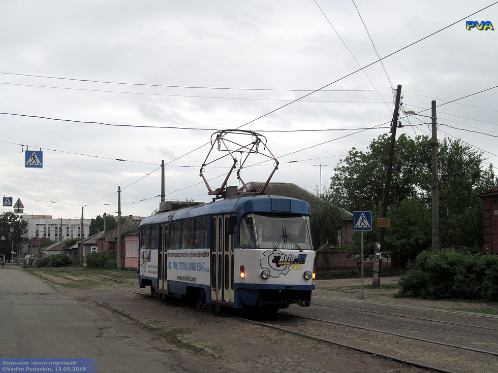 Tatra-T3M #8023 на улице Николая Бажана возле улицы Фельдшерской