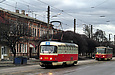 Tatra-T3M #8039 20-го маршрута и Tatra-T6B5 #4541 27-го маршрута на улице Октябрьской Революции в районе улицы 1-й Конной Армии