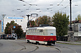 Tatra-T3M #8039 5-го маршрута на улице Полтавский шлях выезжает на Лопанский мост