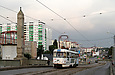 Tatra-T3M #8040 8-го маршрута на улице Плехановской следует по Балашовскому путепроводу