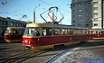 Tatra-T3SU #299 1-го маршрута прибыл на конечную станцию "Южный вокзал"