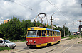 Tatra-T3SU #299 20-го маршрута на улице Клочковской пересекает улицу Херсонскую