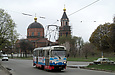 Tatra-T3SUCS #301 20-го маршрута на улице Большой Панасовской прибывает к конечной "Ивановка"