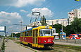 Tatra-T3SU #302 2-го маршрута на проспекте Победы (остановка "Школьная")