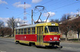 Tatra-T3SU #303 1-го маршрута на улице Октябрьской революции выполняет нулевой рейс в Октябрьское трамвайное депо