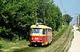 Tatra-T3SU #304 27-го маршрута на улице Академика Павлова недалеко от остановки "Муромский переулок"