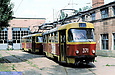 Tatra-T3SU #371-372 возле производственного корпуса Октябрьского трамвайного депо
