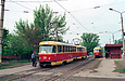 Tatra-T3SU #391-392 27-го маршрута на улице Академика Павлова возле Салтовского переулка