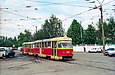 Tatra-T3SU #393-394 2-го маршрута в Лосевском переулке возле Пискуновского переулка